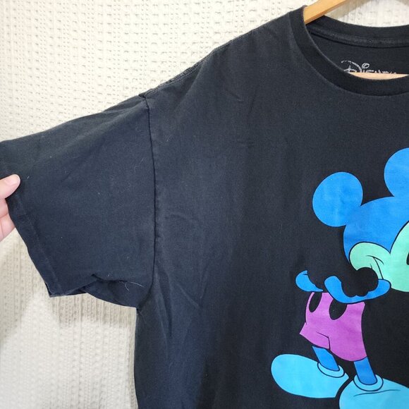 Disney Neff T-Shirt XXL Black Logo Graphic Mickey Mouse Short Sleeve Tee - Picture 6 of 8
